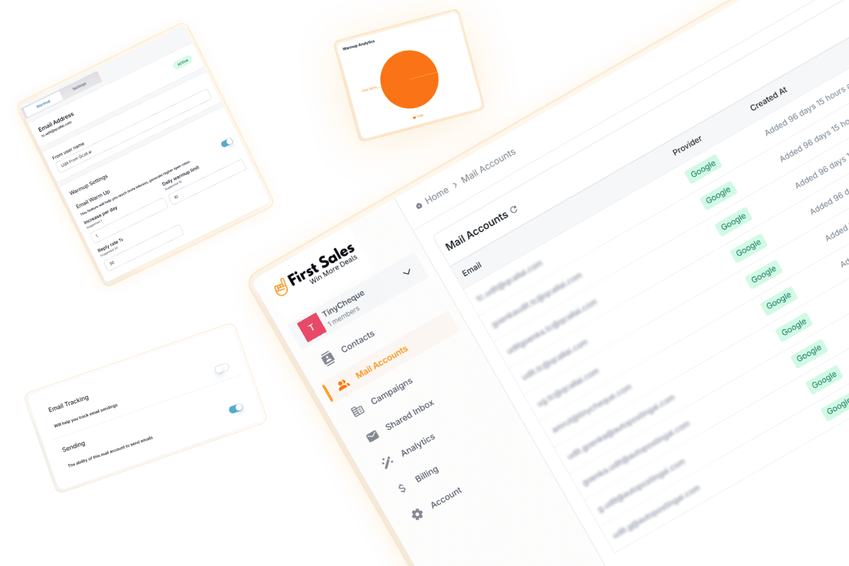 FirstSales smart warm-up automation showing 21-day email reputation building process