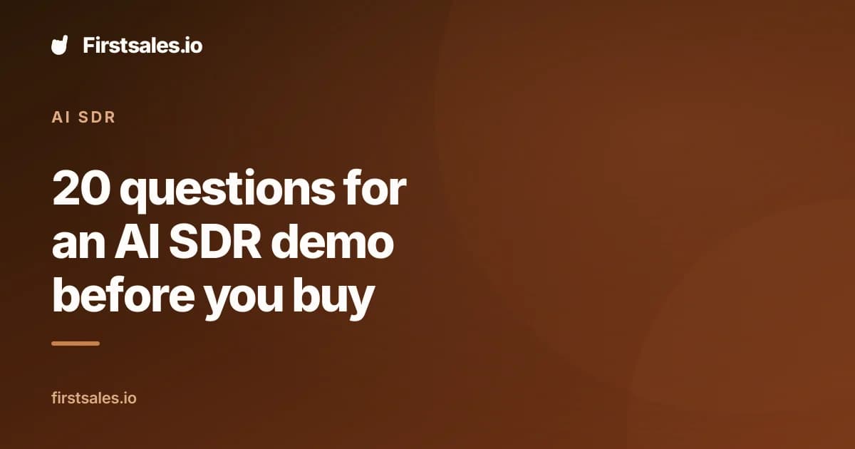 20 questions for an AI SDR demo before you buy