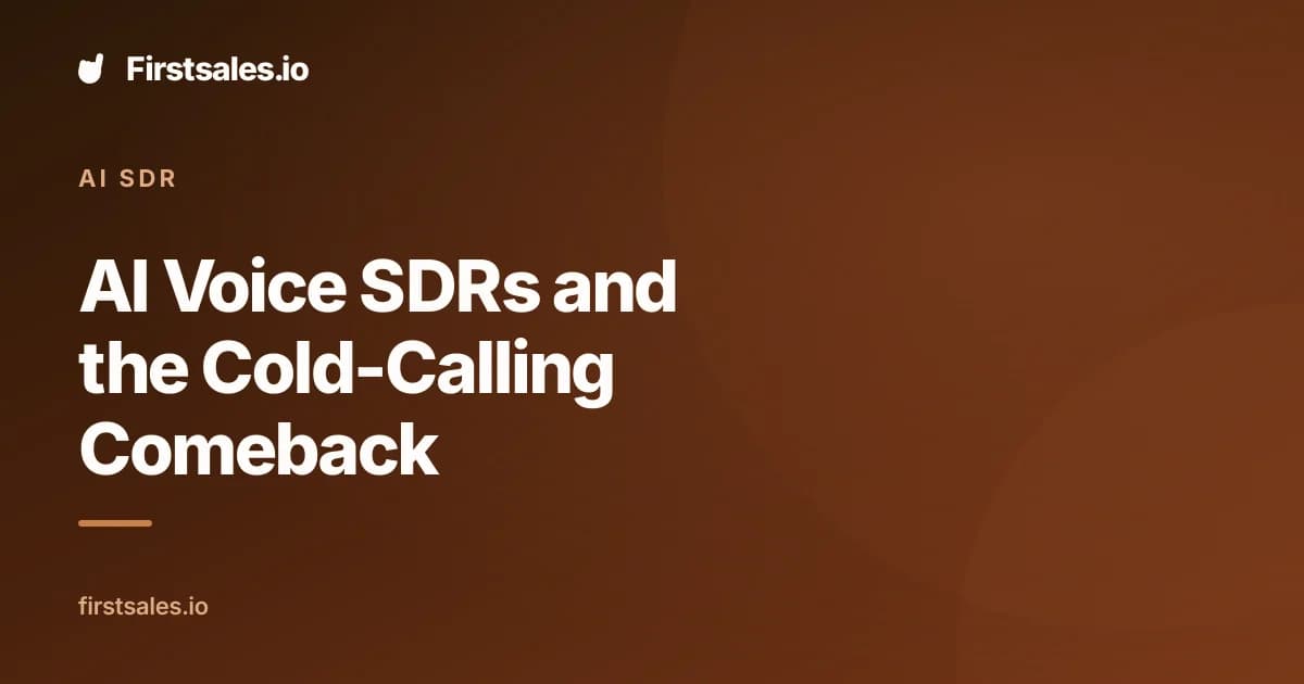AI Voice SDR and the Cold Calling Comeback in 2026