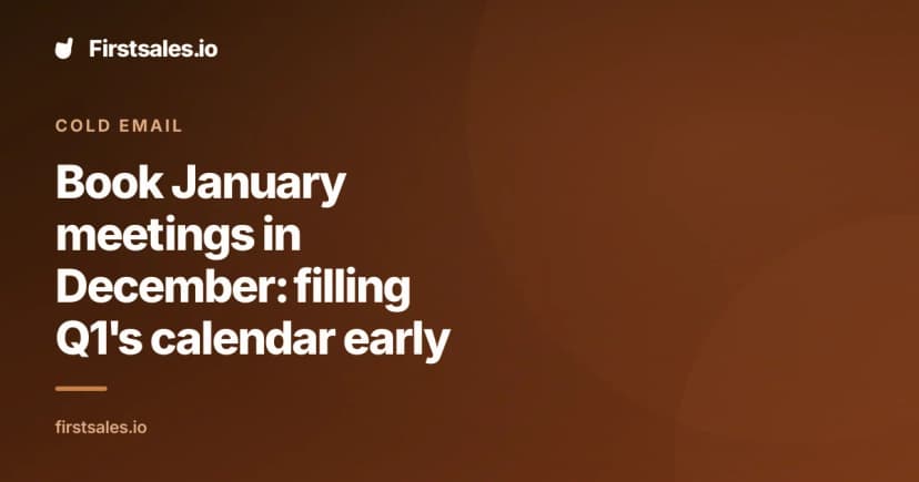 Book January meetings in December: filling Q1's calendar early