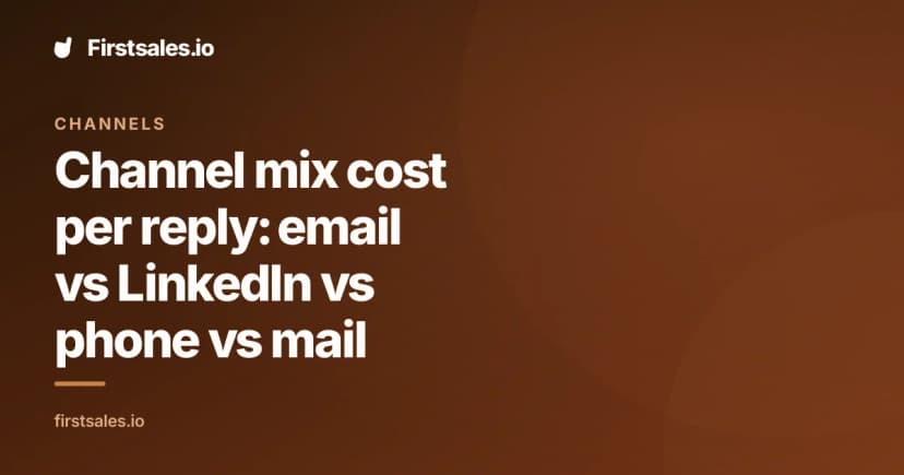 Channel mix cost per reply: email vs LinkedIn vs phone vs mail