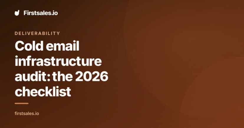 Cold email infrastructure audit: the 2026 checklist