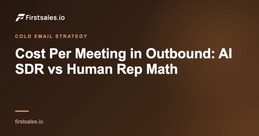 Cost Per Meeting in Outbound: AI SDR vs Human Rep Math