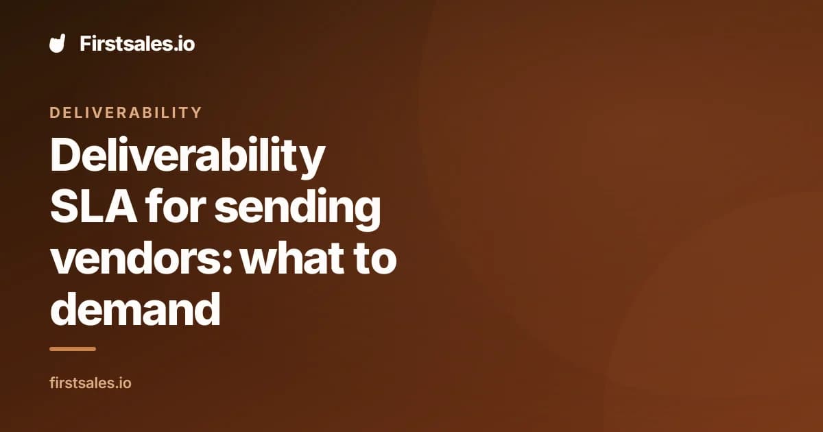 Deliverability SLA for sending vendors: what to demand