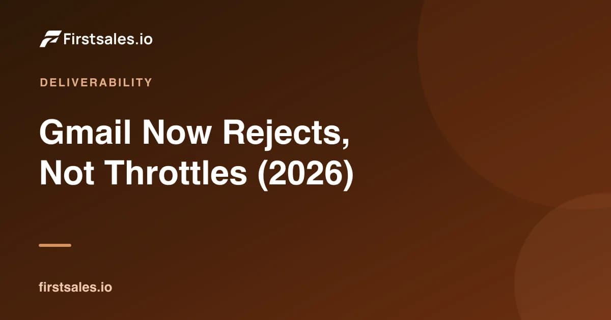 Gmail Now Rejects, Not Throttles (2026)