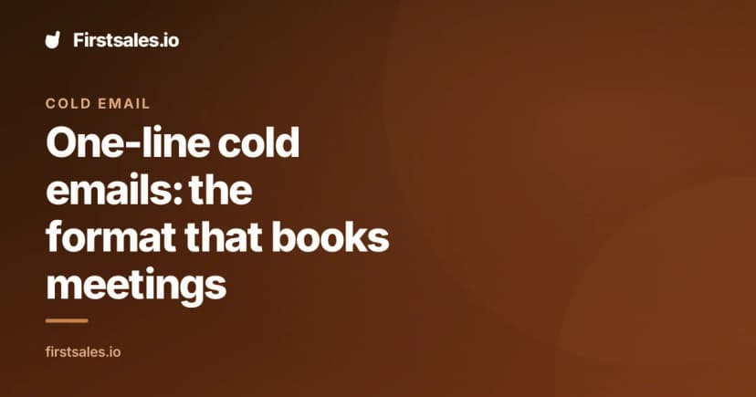 One-line cold emails: the format that books meetings