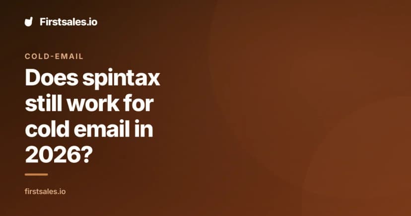 Does spintax still work for cold email in 2026?