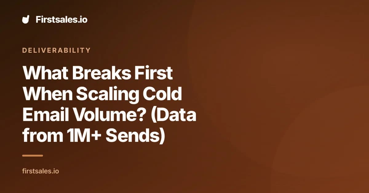 What Breaks First When Scaling Cold Email Volume? (Data from 1M+ Sends)