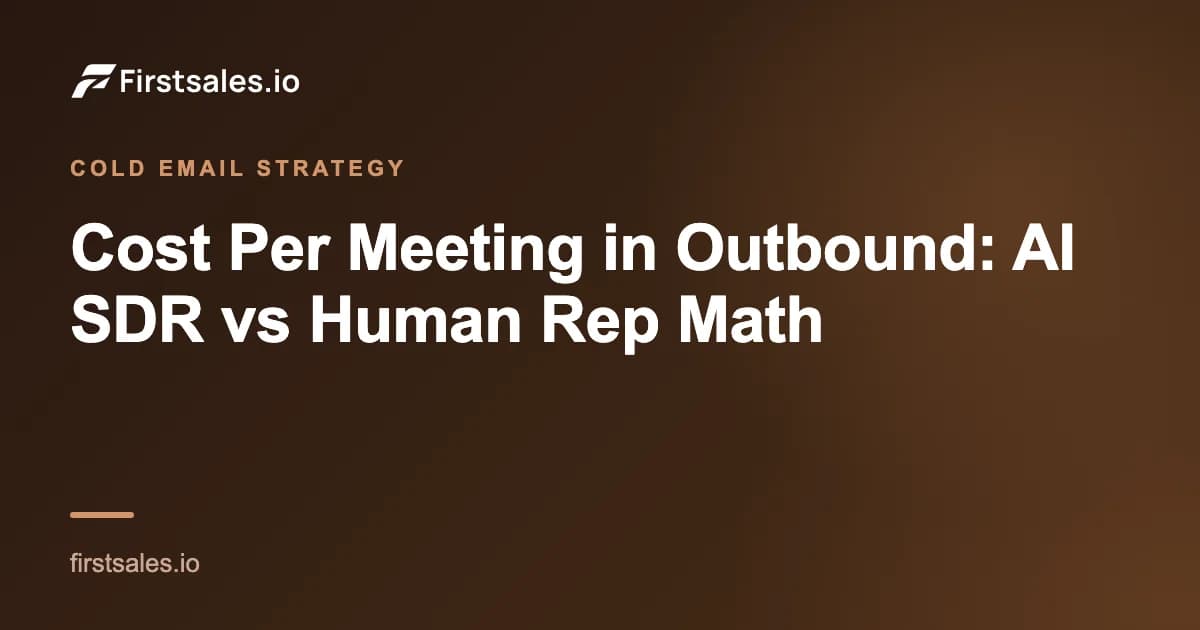 Cost Per Meeting in Outbound: AI SDR vs Human Rep Math