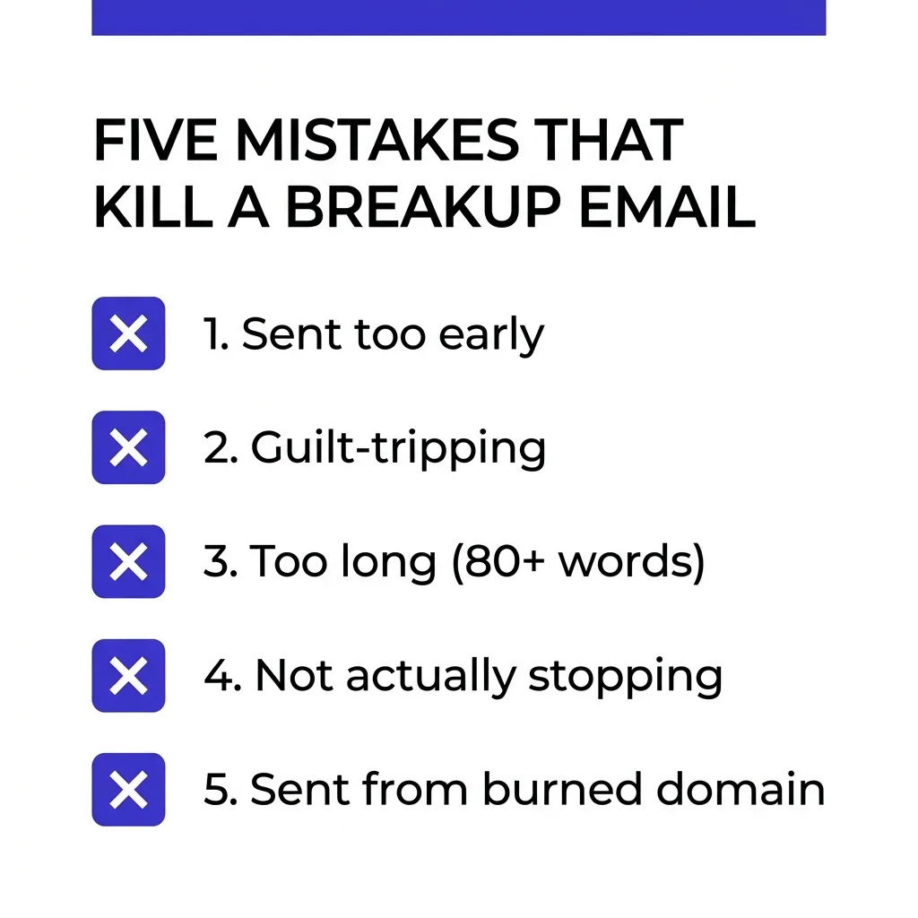 Mistakes that kill the breakup email