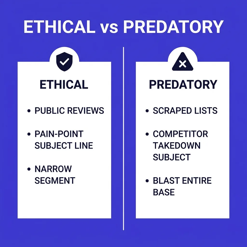 The comparison table: ethical vs unethical competitor-switch tactics