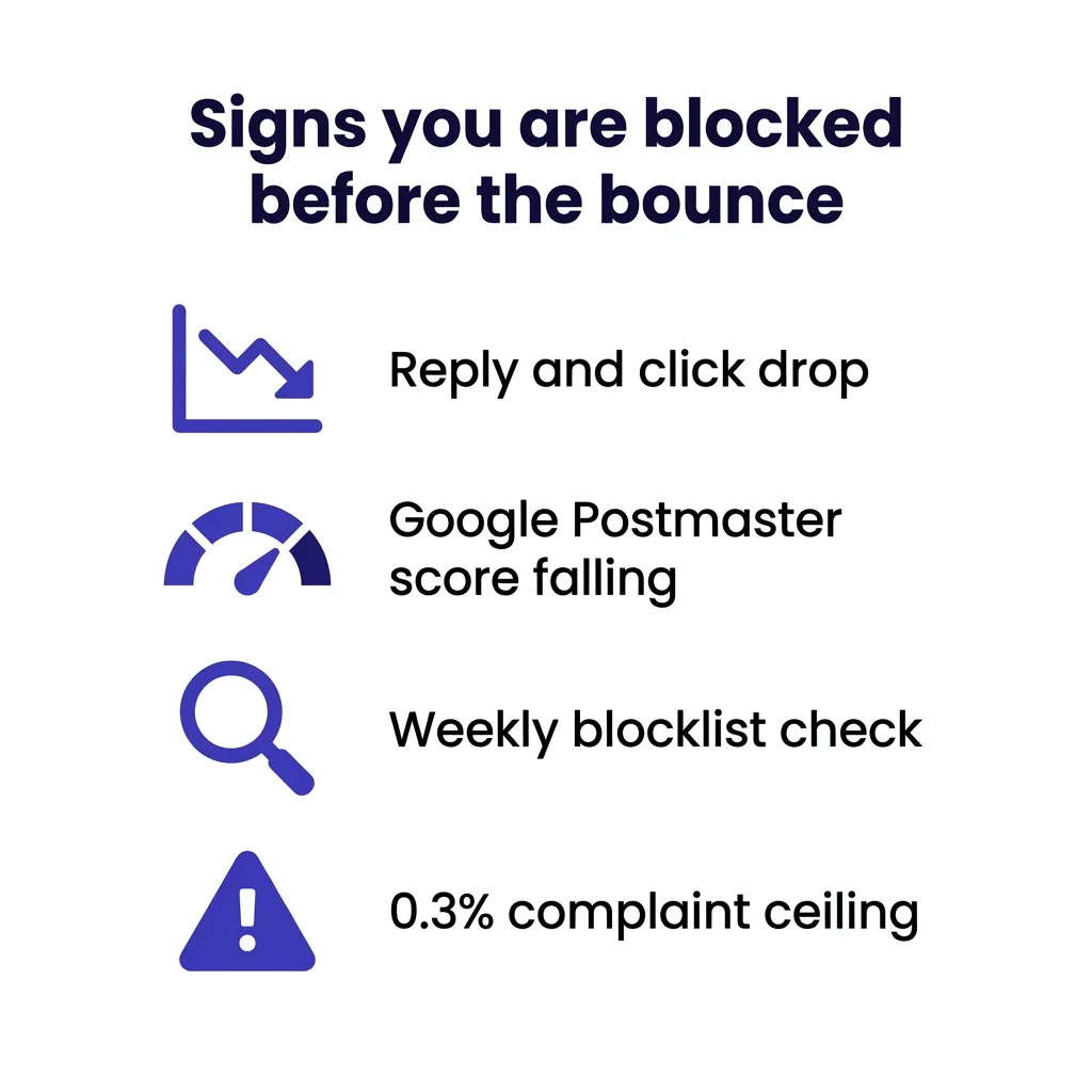 Signs you are blocked before you see a bounce