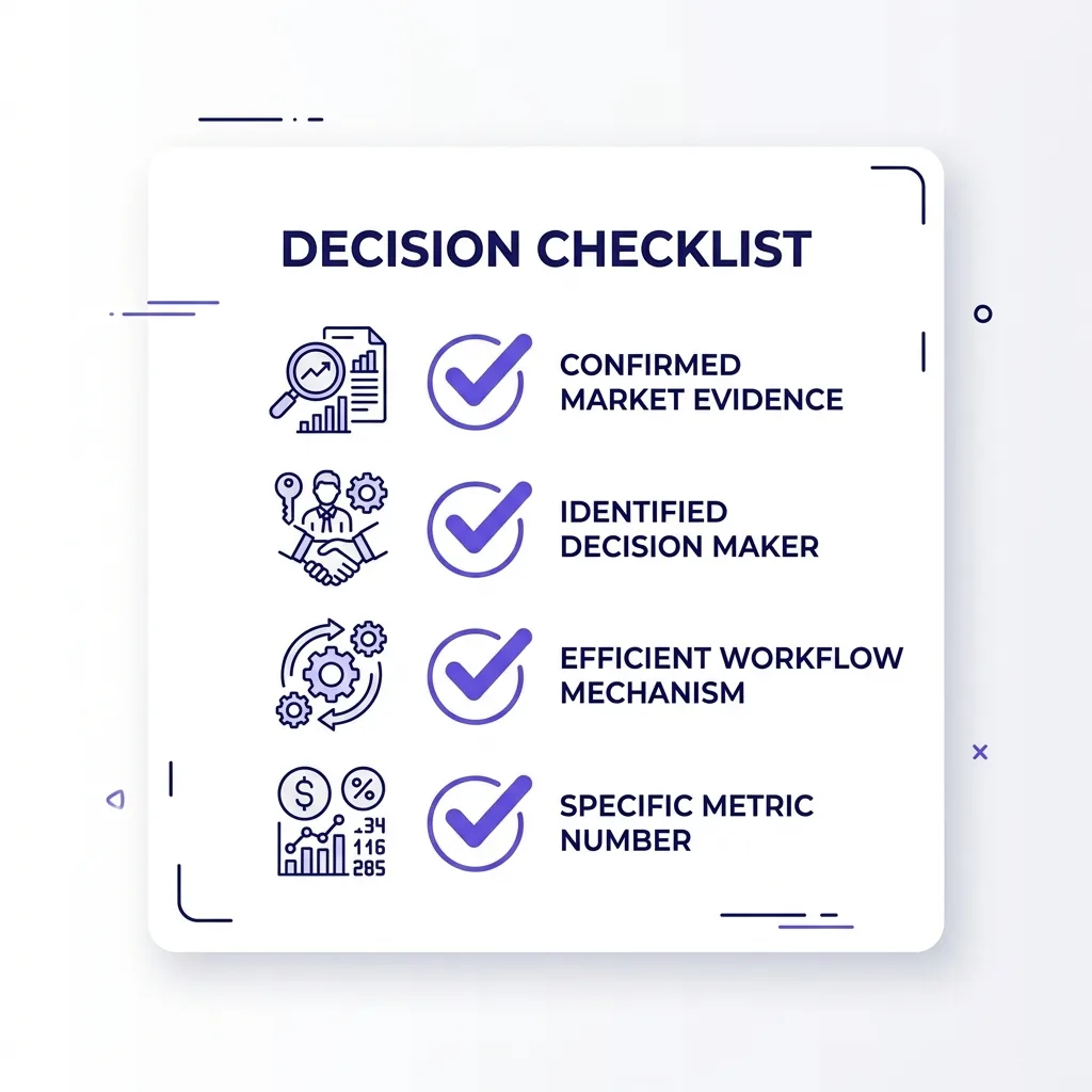Checklist card for testing whether a point of view cold email claim is defensible before sending