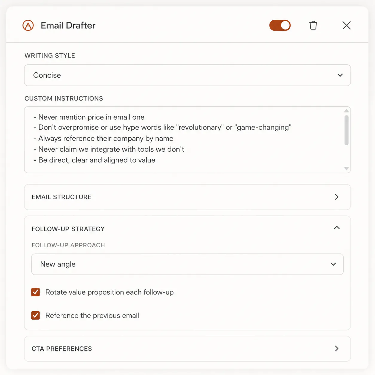 FirstSales running automated cold email follow-ups and booking meetings