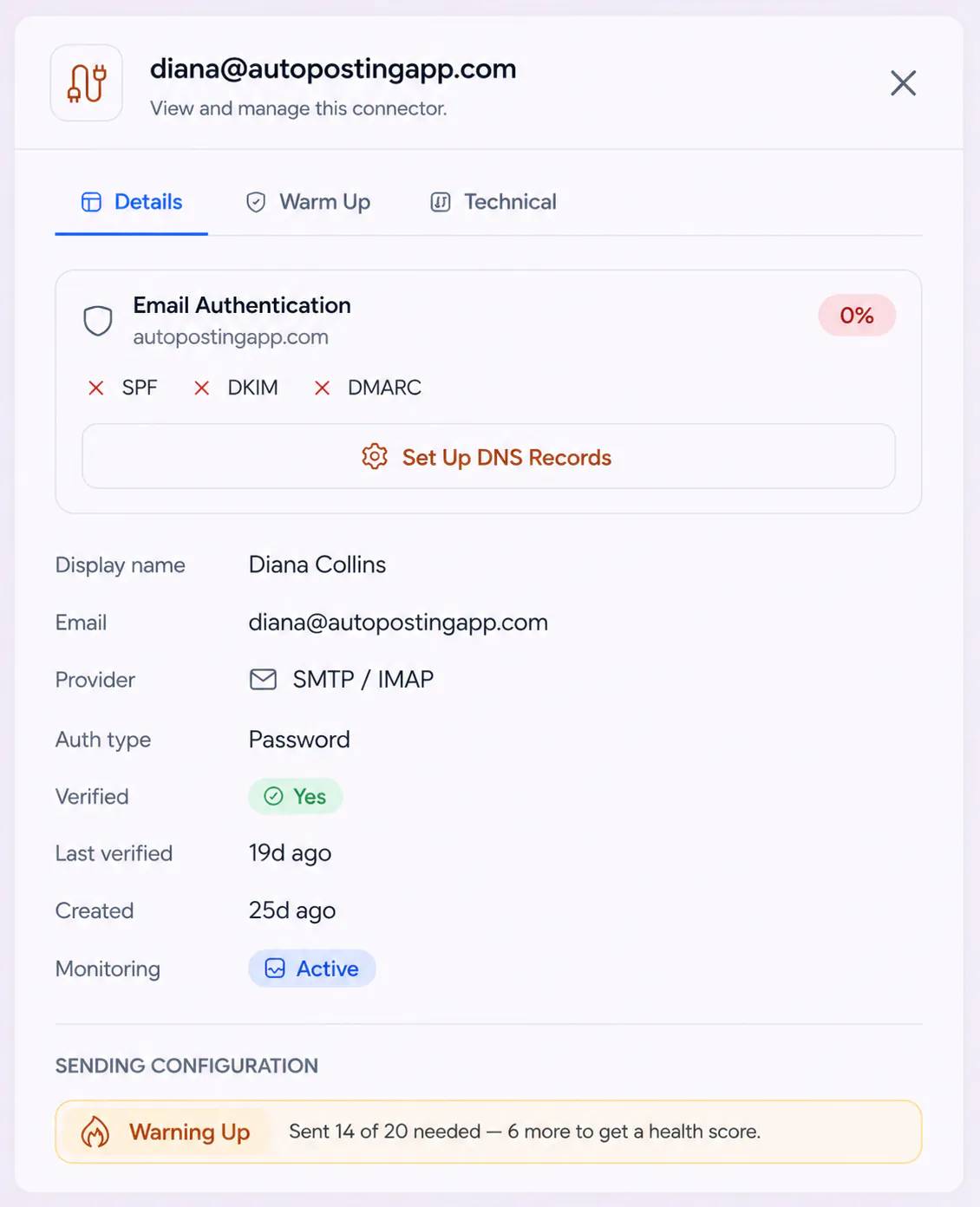 FirstSales continuous email authentication monitoring with break alerts