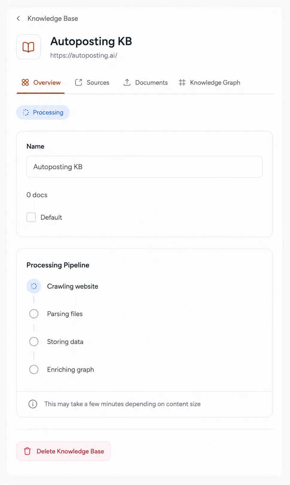 FirstSales parsing website content into structured facts and enriching prospect data in the Knowledge Base