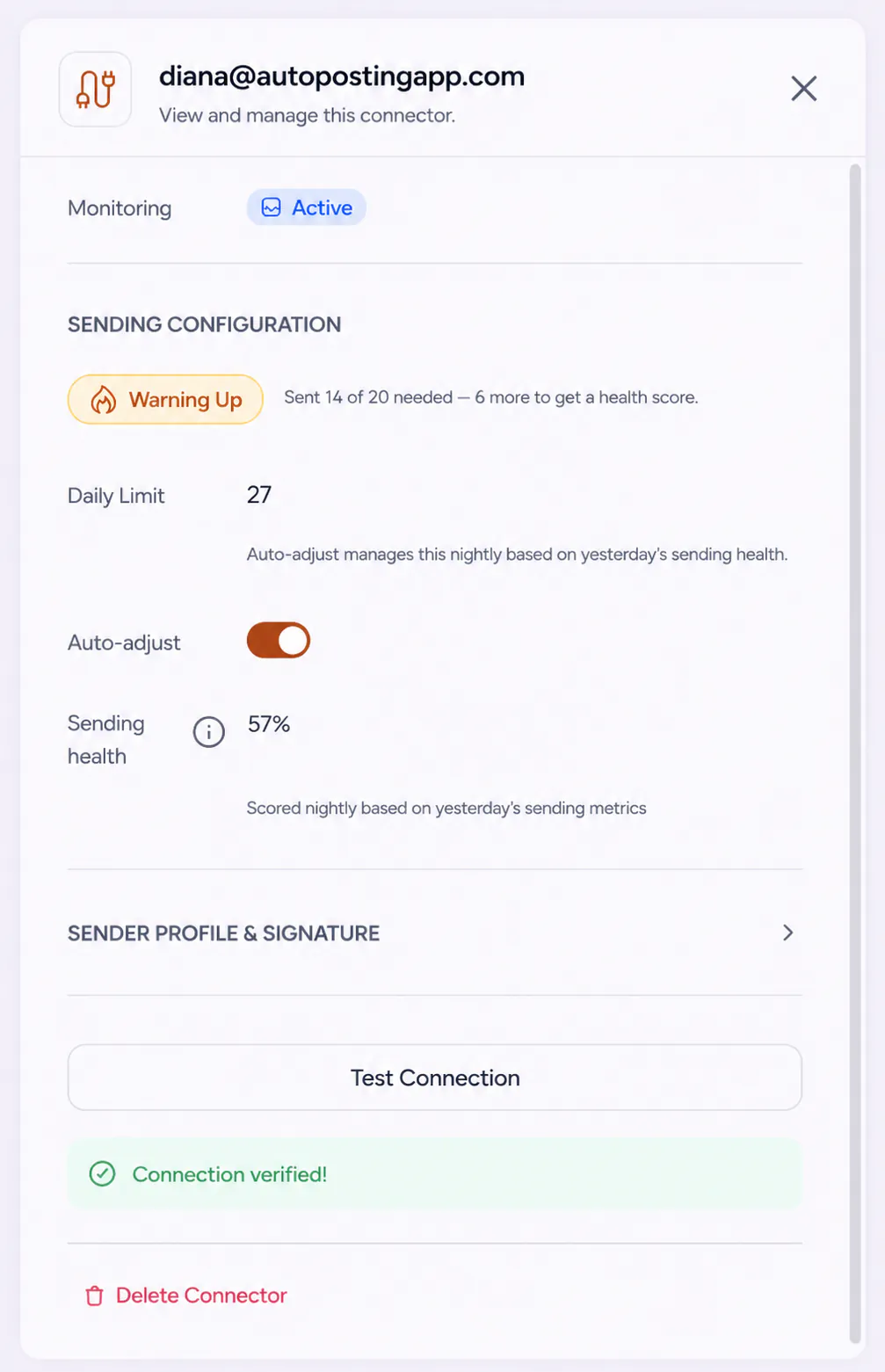 FirstSales scaling sending capacity by adding more mailboxes to the rotation pool