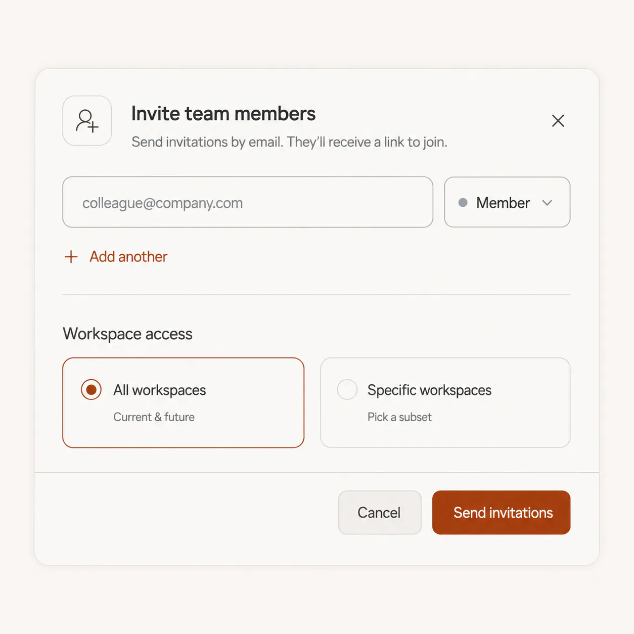 FirstSales role-based access control assigning permissions across client workspaces