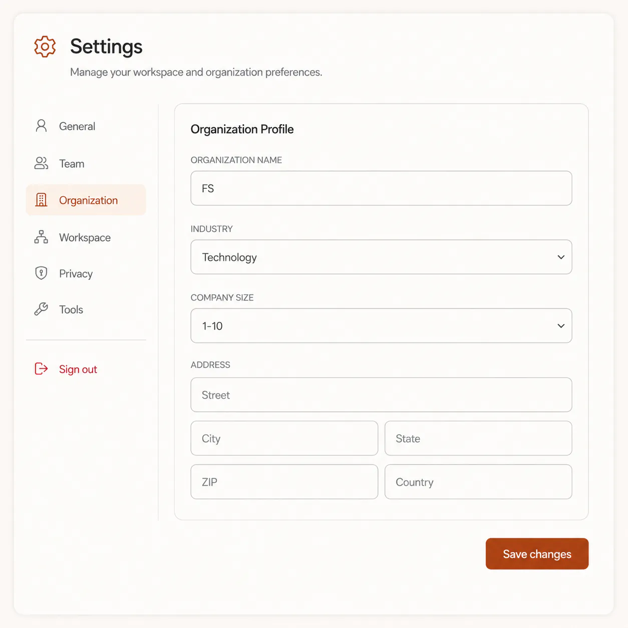 Switching between client workspaces and managing the organization in FirstSales
