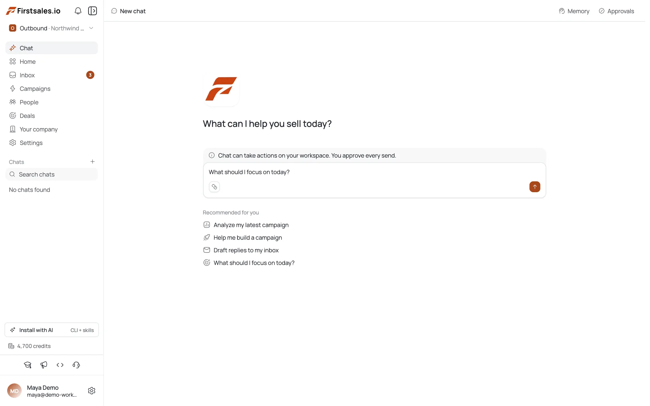 Open Chat and pick a starting point