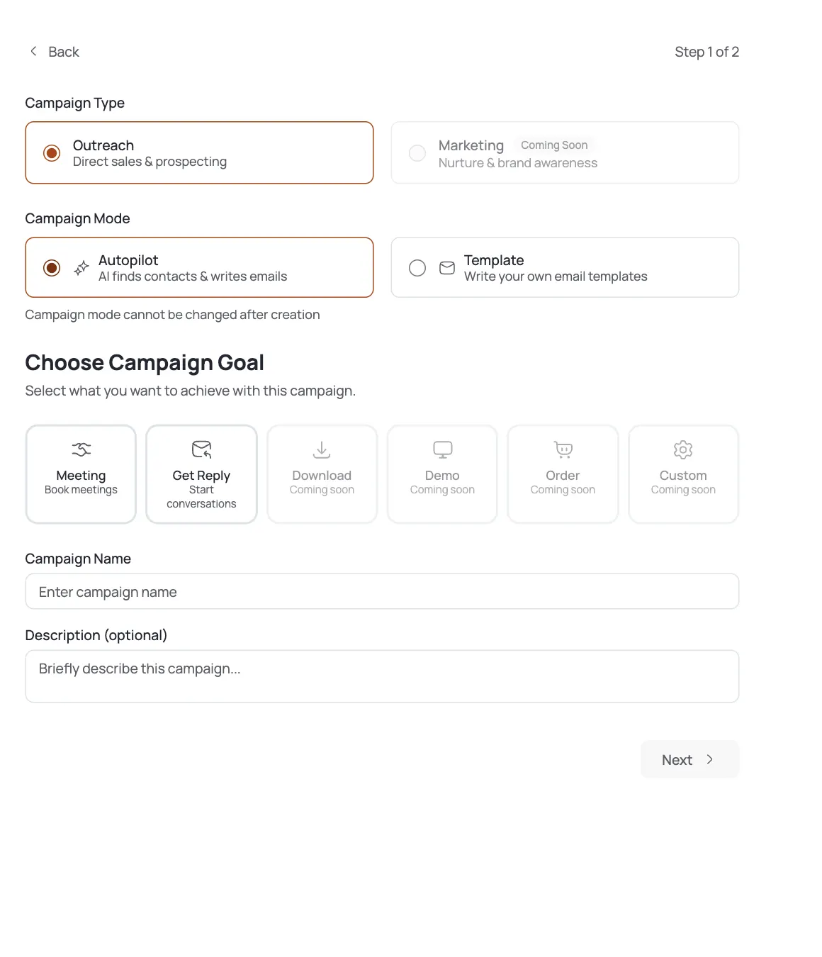 Start an Autopilot campaign