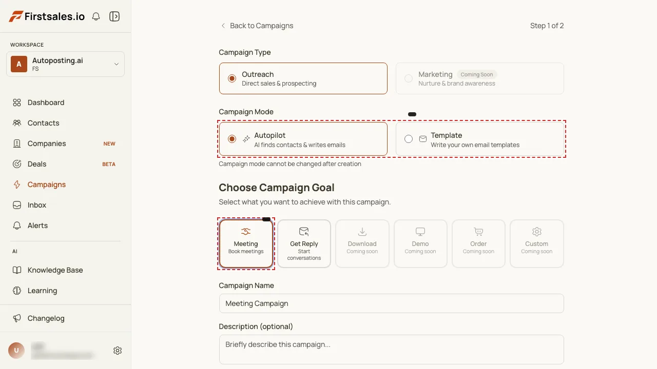 Start an Autopilot campaign