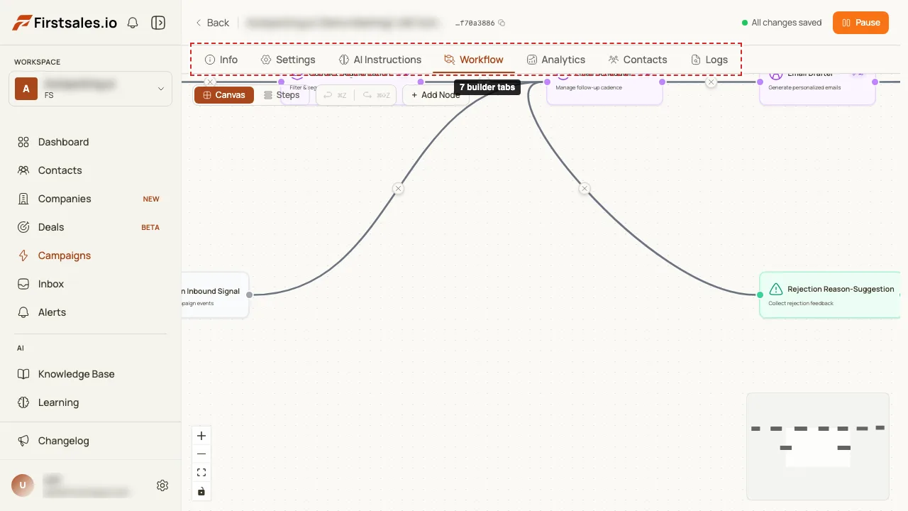 Meet the builder tabs (six, not seven)