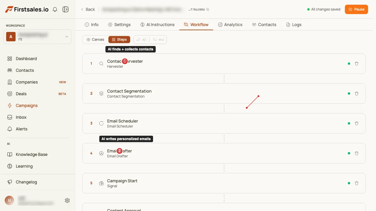 Öffnen Sie den Workflow-Tab