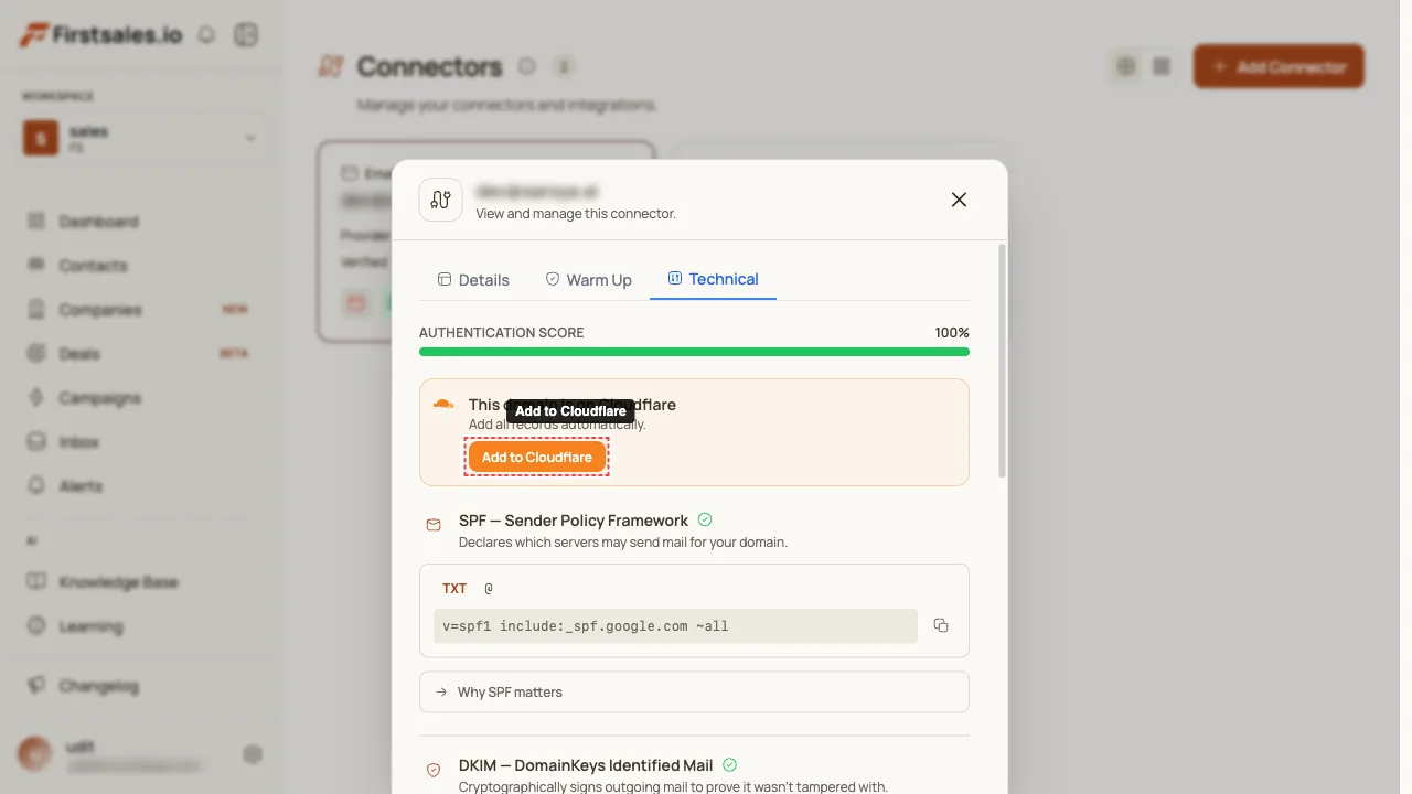 Look for &ldquo;This domain is on Cloudflare&rdquo;