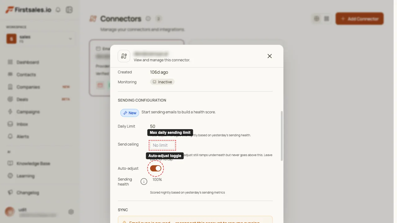 Set per-mailbox limits sensibly