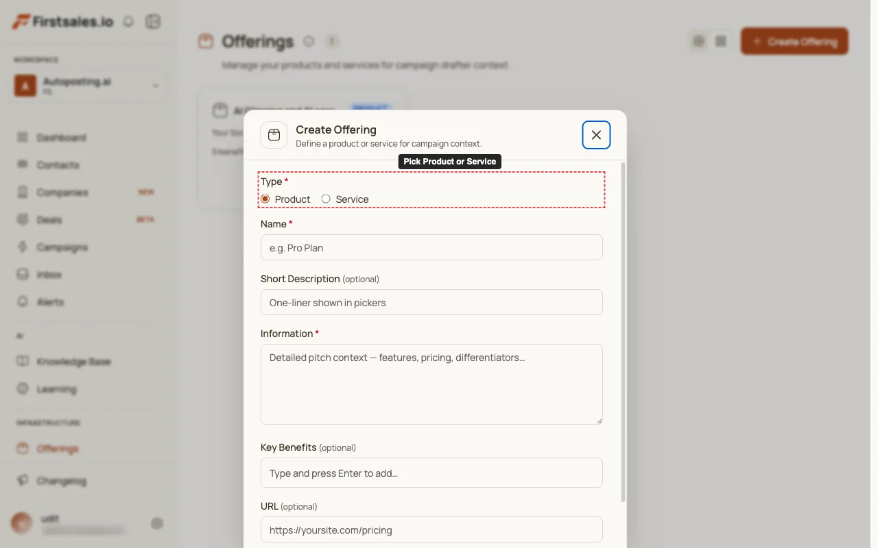 Create an Offering