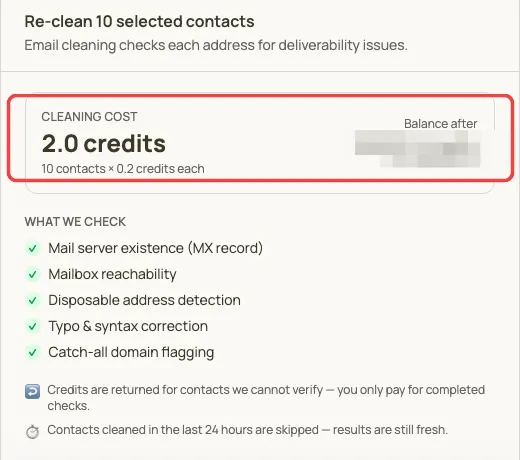 Re-clean an existing list